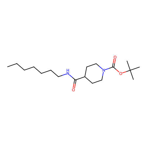 Tert-butyl 4-(heptylcarbamoyl)piperidine-1-carboxylate structure