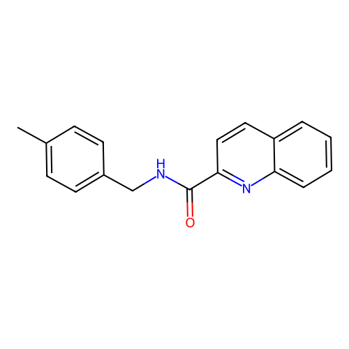 N-(4-methylbenzyl)quinoline-2-carboxamide structure