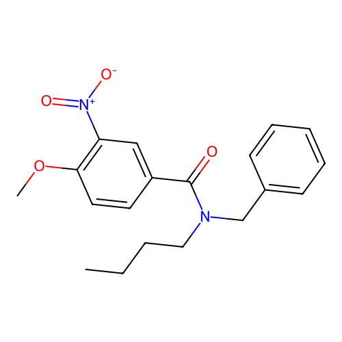 N-benzyl-N-butyl-4-methoxy-3-nitrobenzamide structure