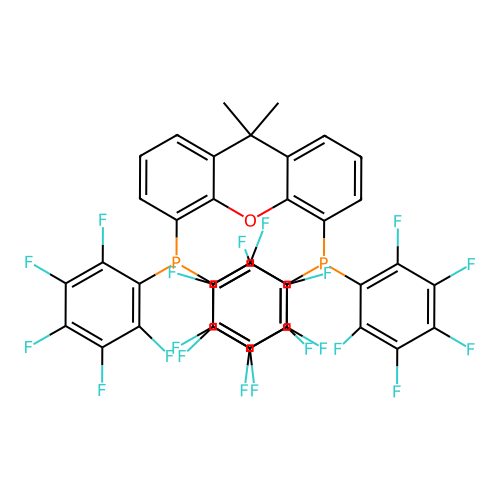 (9,9-Dimethyl-9H-xanthene-4,5-diyl)bis(bis(perfluorophenyl)phosphine) structure