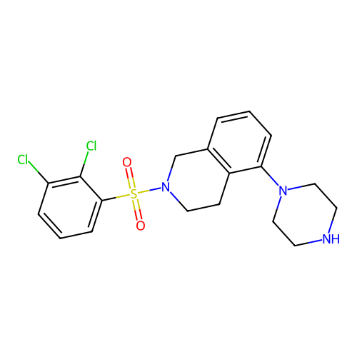 2-(2,3-dichlorophenyl)sulfonyl-5-piperazin-1-yl-3,4-dihydro-1H-isoquinoline structure