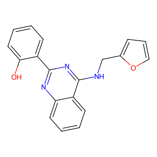 2-(4-((furan-2-ylmethyl)amino)quinazolin-2-yl)phenol structure