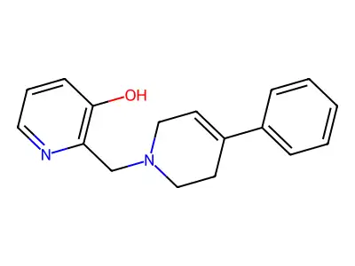 2-[(3,6-dihydro-4-phenyl-1(2H)-pyridinyl)methyl]-3-Pyridinol structure
