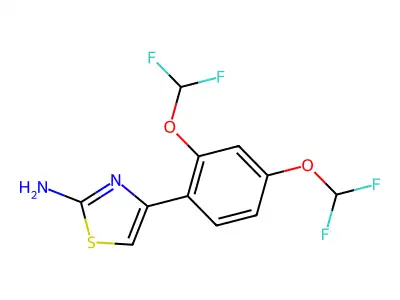 4-[2,4-Bis(difluoromethoxy)phenyl]-1,3-thiazol-2-amine structure