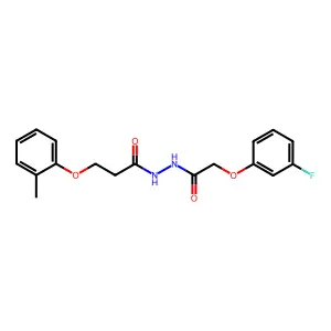 N'-[2-(3-fluorophenoxy)acetyl]-3-(2-methylphenoxy)propanehydrazide structure