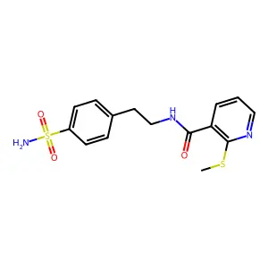2-methylsulfanyl-N-[2-(4-sulfamoylphenyl)ethyl]pyridine-3-carboxamide structure