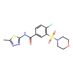 4-fluoro-N-(5-methyl-1,3,4-thiadiazol-2-yl)-3-morpholin-4-ylsulfonylbenzamide structure