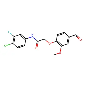 N-(4-chloro-3-fluorophenyl)-2-(4-formyl-2-methoxyphenoxy)acetamide structure