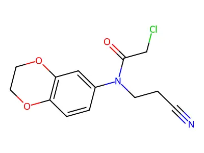 2-chloro-N-(2-cyanoethyl)-N-(2,3-dihydro-1,4-benzodioxin-6-yl)acetamide structure