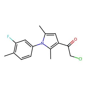 2-chloro-1-[1-(3-fluoro-4-methylphenyl)-2,5-dimethyl-1H-pyrrol-3-yl]ethan-1-one structure