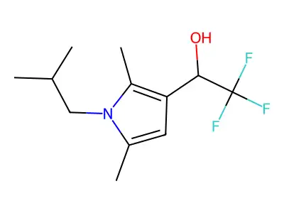 1-[2,5-dimethyl-1-(2-methylpropyl)-1H-pyrrol-3-yl]-2,2,2-trifluoroethan-1-ol structure