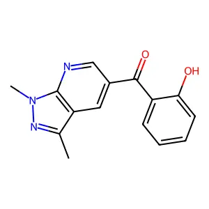 (1,3-Dimethylpyrazolo[3,4-b]pyridin-5-yl)-(2-hydroxyphenyl)methanone structure