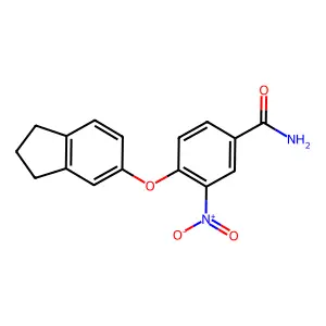 4-(2,3-dihydro-1H-inden-5-yloxy)-3-nitrobenzamide structure