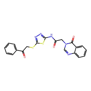 2-(4-oxoquinazolin-3-yl)-N-(5-phenacylsulfanyl-1,3,4-thiadiazol-2-yl)acetamide structure