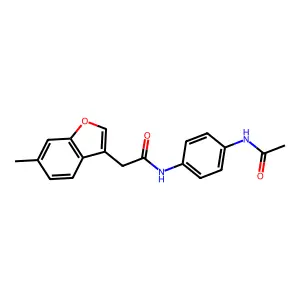 N-(4-acetamidophenyl)-2-(6-methyl-1-benzofuran-3-yl)acetamide structure