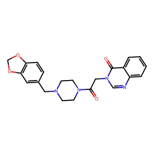 3-[2-[4-(1,3-Benzodioxol-5-ylmethyl)piperazin-1-yl]-2-oxoethyl]quinazolin-4-one structure