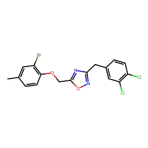 5-[(2-Bromo-4-methylphenoxy)methyl]-3-(3,4-dichlorobenzyl)-1,2,4-oxadiazole structure