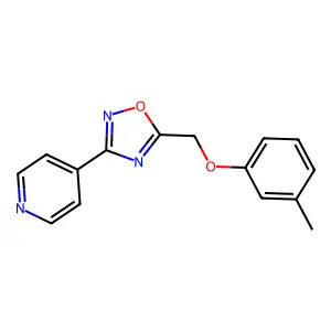 4-{5-[(3-Methylphenoxy)methyl]-1,2,4-oxadiazol-3-yl}pyridine structure