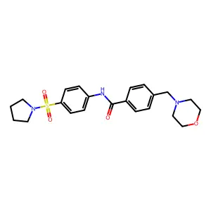 4-(morpholin-4-ylmethyl)-N-(4-pyrrolidin-1-ylsulfonylphenyl)benzamide structure
