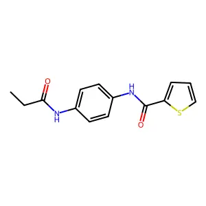 N-[4-(propanoylamino)phenyl]thiophene-2-carboxamide structure