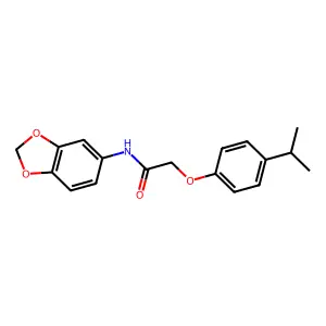 N-(1,3-benzodioxol-5-yl)-2-(4-propan-2-ylphenoxy)acetamide structure
