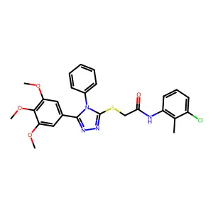 N-(3-chloro-2-methylphenyl)-2-{[4-phenyl-5-(3,4,5-trimethoxyphenyl)-4H-1,2,4-triazol-3-yl]sulfanyl}acetamide structure