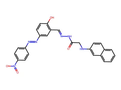 Glycine, N-2-naphthalenyl-, [[2-hydroxy-5-[(4-nitrophenyl)azo]phenyl]methylene]hydrazide (9CI) structure