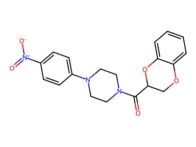 2,3-Dihydro-1,4-benzodioxin-3-yl-[4-(4-nitrophenyl)piperazin-1-yl]methanone structure