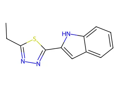 2-ethyl-5-(1H-indol-2-yl)-1,3,4-thiadiazole structure