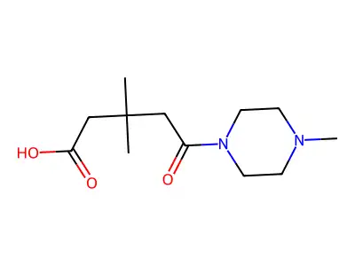 3,3-Dimethyl-5-(4-methylpiperazin-1-yl)-5-oxopentanoic acid structure