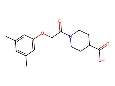 1-[2-(3,5-dimethylphenoxy)acetyl]piperidine-4-carboxylic Acid structure