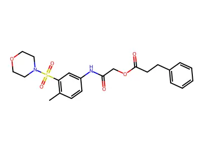 [2-(4-Methyl-3-morpholin-4-ylsulfonylanilino)-2-oxoethyl] 3-phenylpropanoate structure