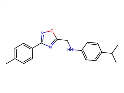 N-[[3-(4-methylphenyl)-1,2,4-oxadiazol-5-yl]methyl]-4-propan-2-ylaniline structure