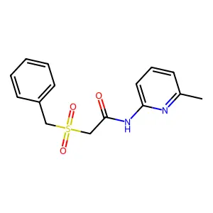 N-(6-methyl-2-pyridinyl)-2-(phenylmethyl)sulfonylacetamide structure
