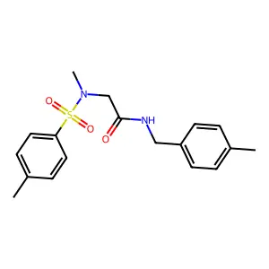 2-[methyl-(4-methylphenyl)sulfonylamino]-N-[(4-methylphenyl)methyl]acetamide structure
