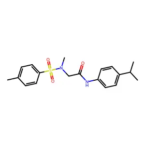 2-[methyl-(4-methylphenyl)sulfonylamino]-N-(4-propan-2-ylphenyl)acetamide structure