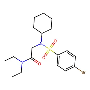 2-[(4-bromophenyl)sulfonyl-cyclohexylamino]-N,N-diethylacetamide structure