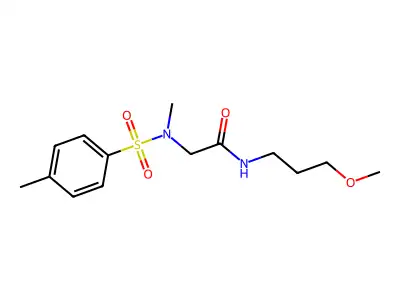 N-(3-methoxypropyl)-2-[methyl-(4-methylphenyl)sulfonylamino]acetamide structure