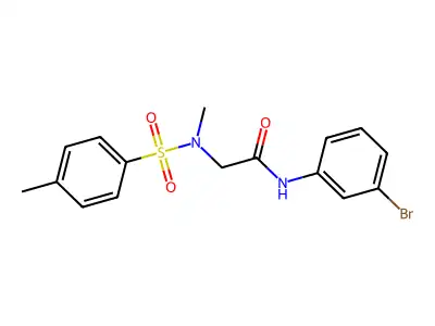 N-(3-bromophenyl)-2-[methyl-(4-methylphenyl)sulfonylamino]acetamide structure