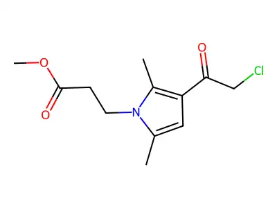 methyl 3-[3-(2-chloroacetyl)-2,5-dimethyl-1H-pyrrol-1-yl]propanoate structure