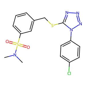 3-[[[1-(4-Chlorophenyl)-1H-tetrazol-5-yl]thio]methyl]-N,N-dimethylbenzenesulfonamide structure