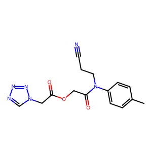 2-[(2-Cyanoethyl)(4-methylphenyl)amino]-2-oxoethyl 1H-tetrazole-1-acetate structure