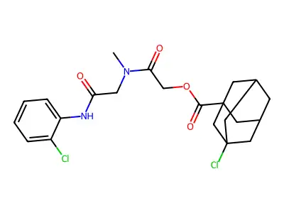 2-[[2-[(2-Chlorophenyl)amino]-2-oxoethyl]methylamino]-2-oxoethyl 3-chlorotricyclo[3.3.1.13,7]decane-1-carboxylate structure