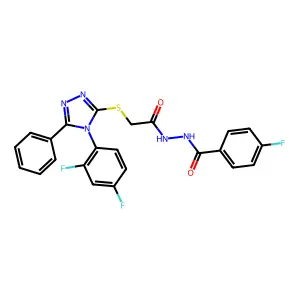 4-Fluorobenzoic acid 2-[2-[[4-(2,4-difluorophenyl)-5-phenyl-4H-1,2,4-triazol-3-yl]thio]acetyl]hydrazide structure