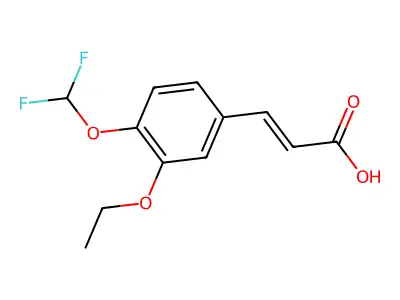 (2E)-3-(4-(difluoromethoxy)-3-ethoxyphenyl)prop-2-enoic acid structure