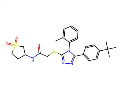 2-[[5-[4-(1,1-Dimethylethyl)phenyl]-4-(2-methylphenyl)-4H-1,2,4-triazol-3-yl]thio]-N-(tetrahydro-1,1-dioxido-3-thienyl)acetamide structure
