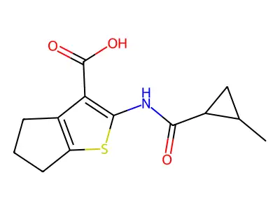 2-(2-METHYLCYCLOPROPANEAMIDO)-4H,5H,6H-CYCLOPENTA[B]THIOPHENE-3-CARBOXYLIC ACID structure