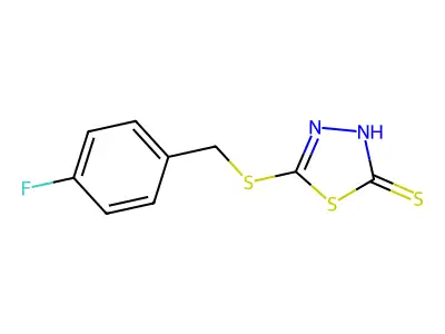 5-{[(4-Fluorophenyl)methyl]sulfanyl}-1,3,4-thiadiazole-2-thiol structure