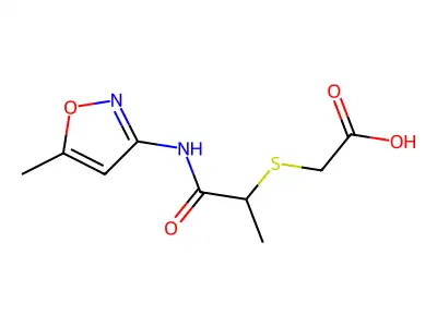 ({1-Methyl-2-[(5-methylisoxazol-3-yl)amino]-2-oxoethyl}thio)acetic acid structure