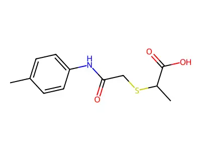 2-({[(4-Methylphenyl)carbamoyl]methyl}sulfanyl)propanoic acid structure